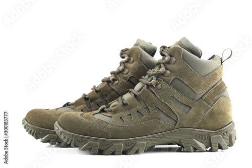 Hiking boots isolated on white