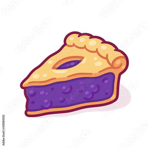 Cartoon blueberry pie slice