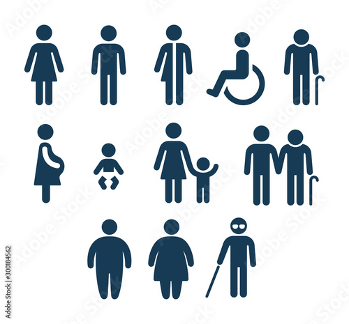 Bathroom and medical people icons