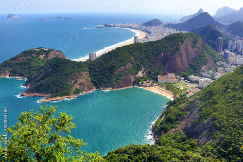 aerial view of the Copacabana and Corcovado - Rio de Janeiro Brazil