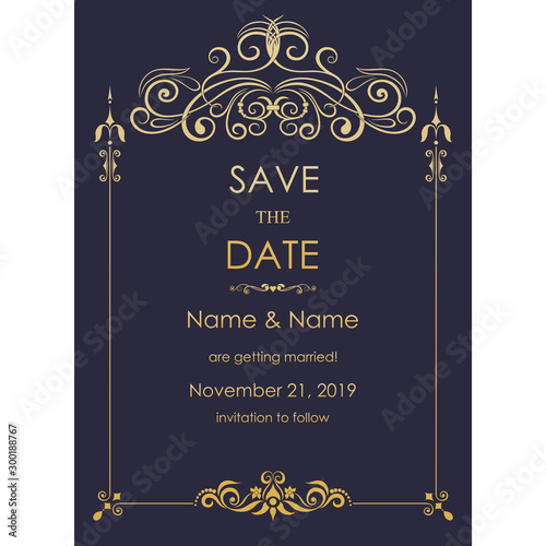 Φωτογραφία Wedding Invitation, save the date card baroque style