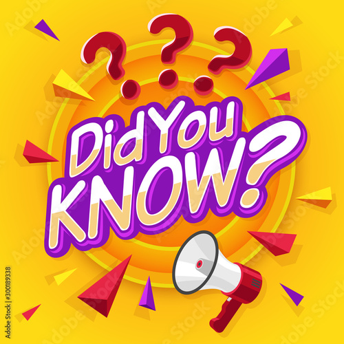 Did you know. Speech bubble with question mark banner. Marketing business and advertising in social media. Interesting fact vector concept