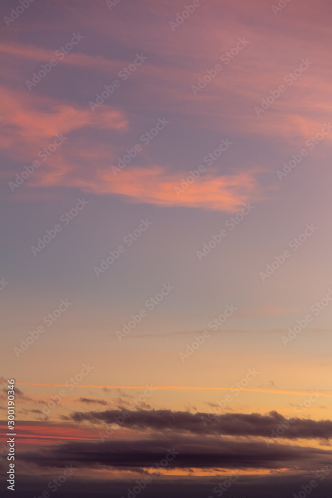 Purple sky with pink clouds