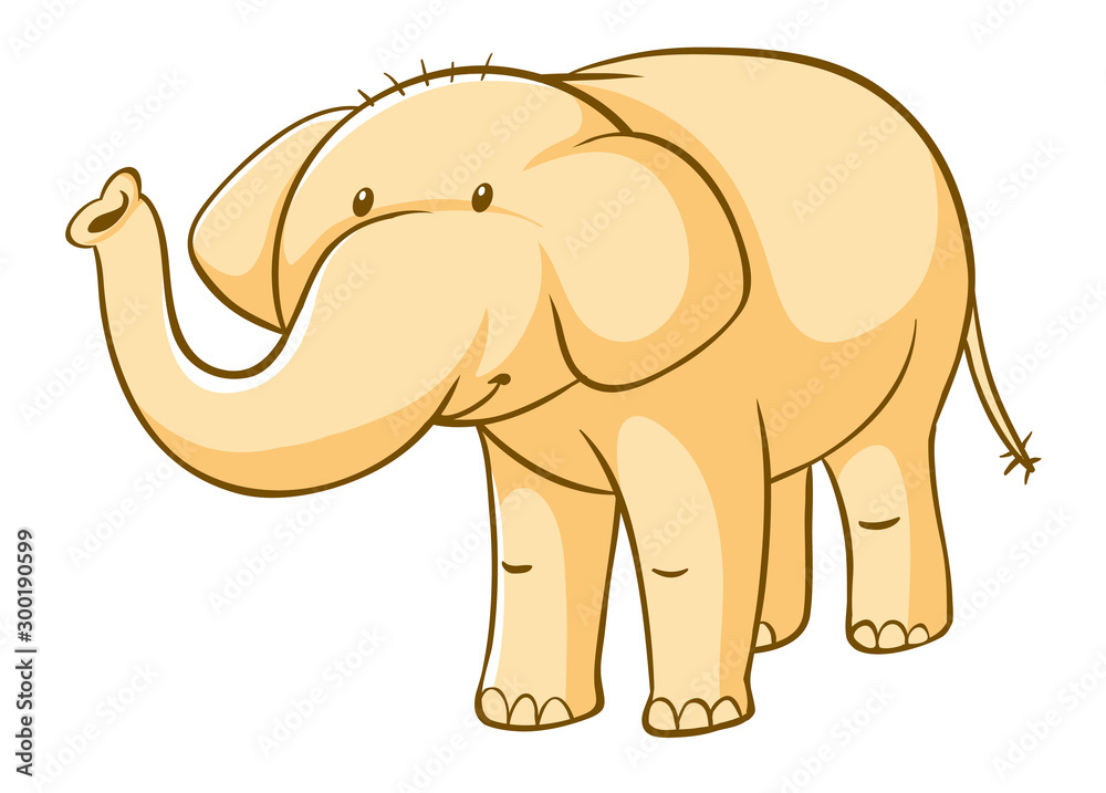 Fototapeta premium Yellow elephant on white background