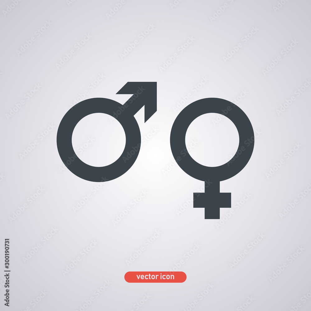 Gender icon isolated on gray background. Icon in a flat modern style. Vector illustration.
