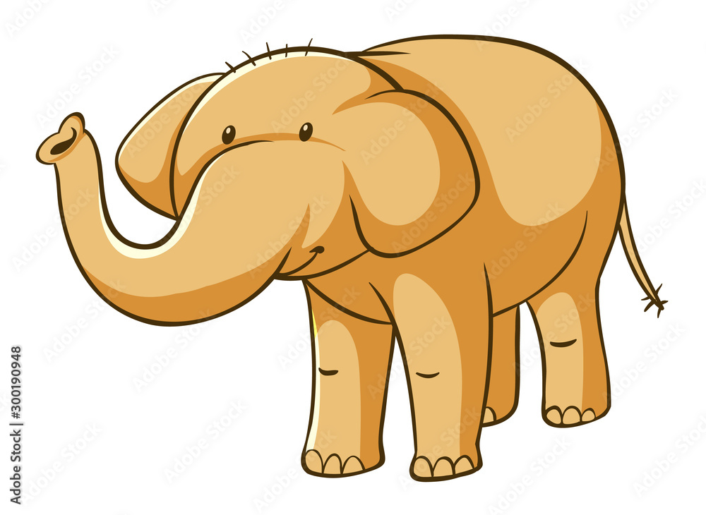 Fototapeta premium Isolated picture of yellow elephant