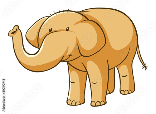 Isolated picture of yellow elephant