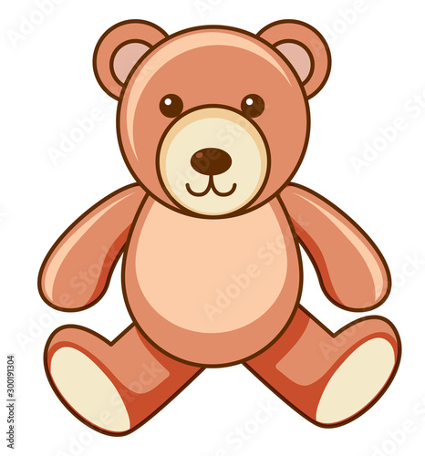 Brown teddy bear on white background