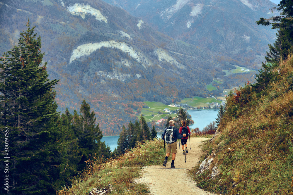 Nordic walking in the mountains