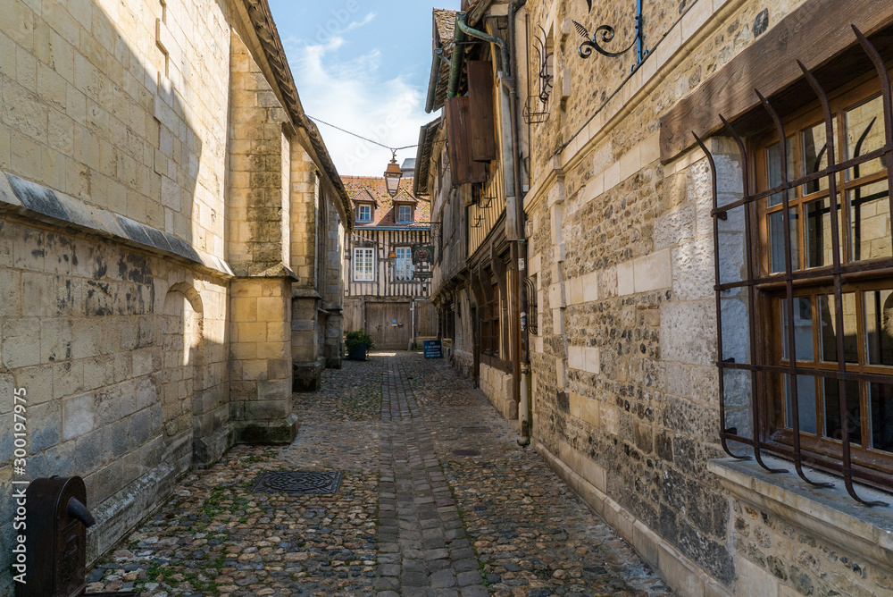 the historic Rue de Prison street in the Vieux Bassin neighborhood of Honfleur the historic Rue de Prison street in the Vieux Bassin neighborhood of Honfleur