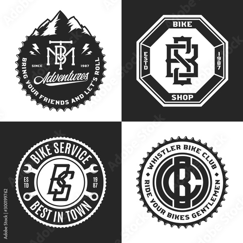 Bike shop, club, bicycle service, mountain biking logo