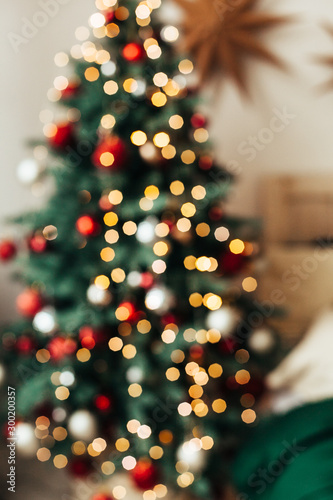 Blurry lights on christmas tree