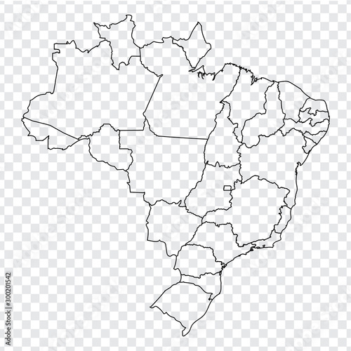 Fotografie, Obraz Blank map of Brazil