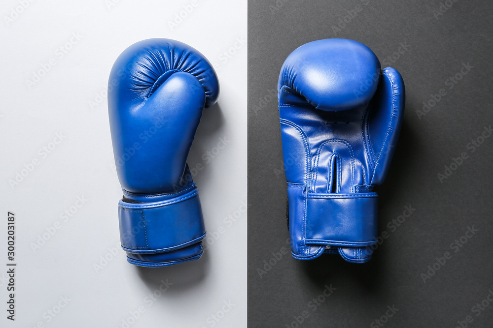 Boxing gloves on black and white background Boxing gloves on black and white background