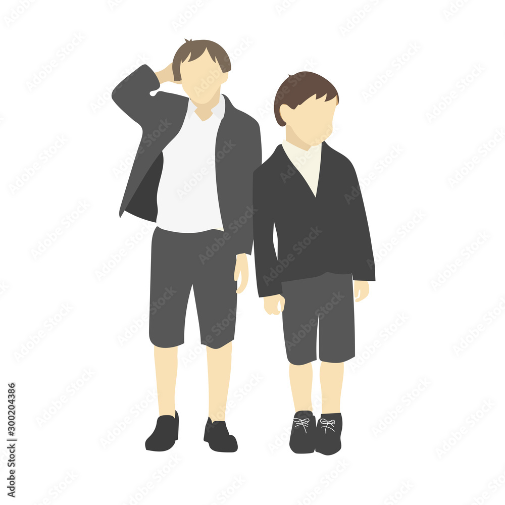 Boys in suits. Illustration of two boys on a white background. Boys