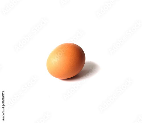 single brown chicken egg isolated on white background