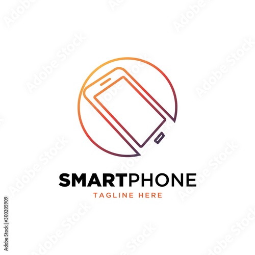 Smartphone logo design template.Phone technology symbol