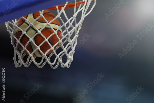 A basketball flies into the ring. Sports complex © makedonski2015