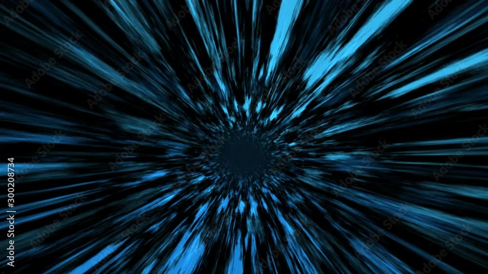 Space warp speed through wormehole as since fiction universe teleport with cosmic design light rays. Space transport concept