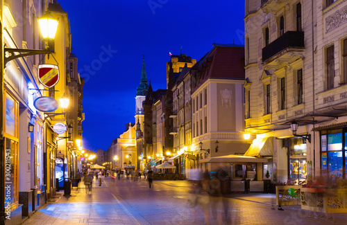 Streets of Torun in evening