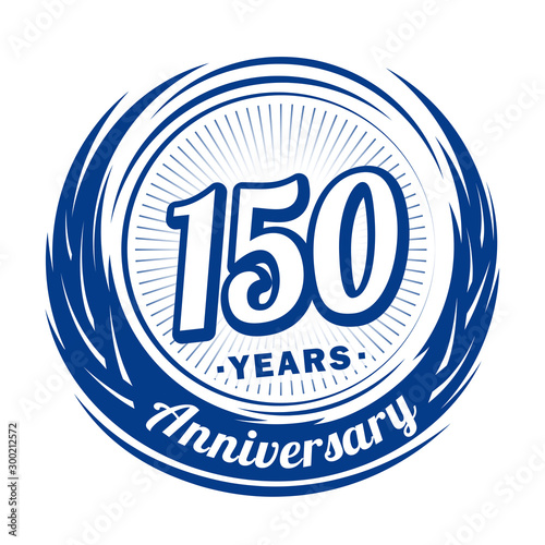 One hundred and fifty years anniversary celebration logotype. 150th anniversary logo. Vector and illustration.