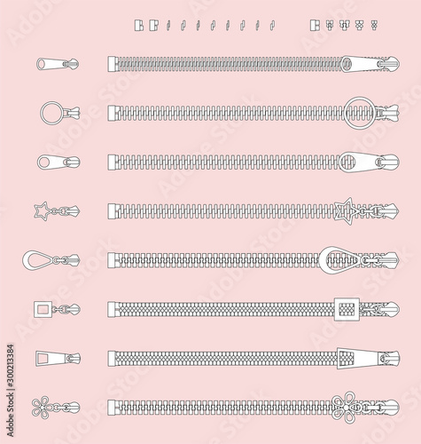 slider pull theet zipper construction kit fashion swatch brush elements hole