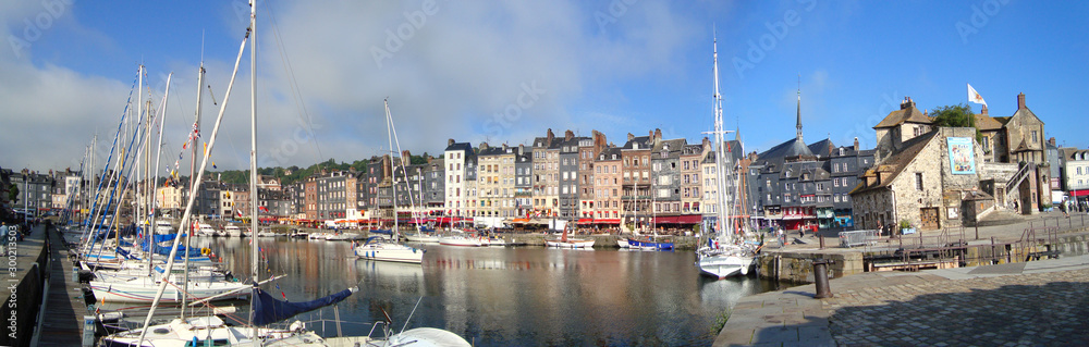 panoramic view of the port of Honfleur in Normandy - France