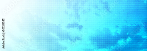 Canvas Print Sky with Clouds Halftone Vector Background