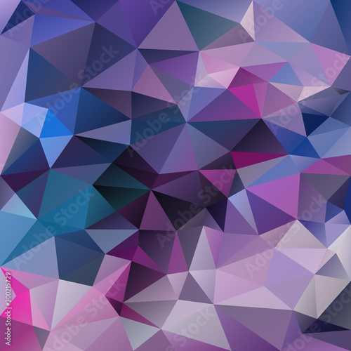 vector abstract irregular polygon square background - triangle low poly pattern - color purple violet blue hot pink magenta