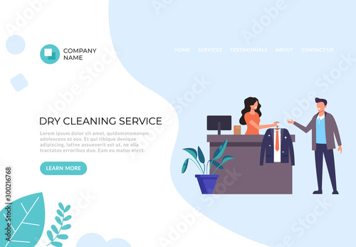 Dry cleaning service concept. Vector flat graphic design illustration