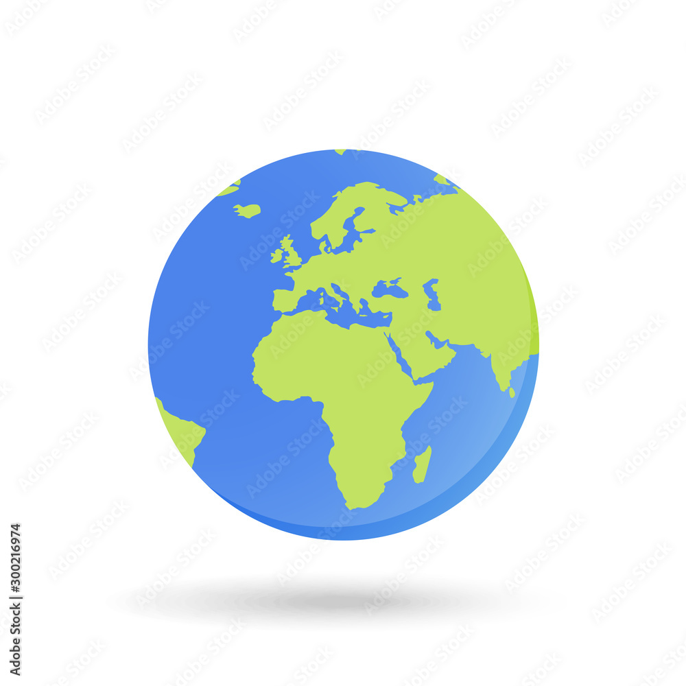 Obraz World map globe map silhouette vector. Isolated