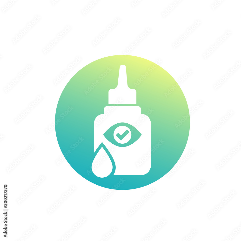 Eye drops bottle icon on white