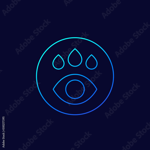 Eye drops vector line icon