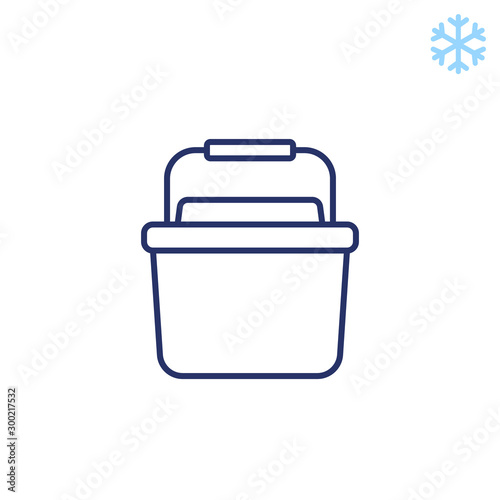 Portable fridge, cooler line icon