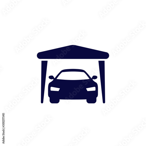 Portable garage icon on white