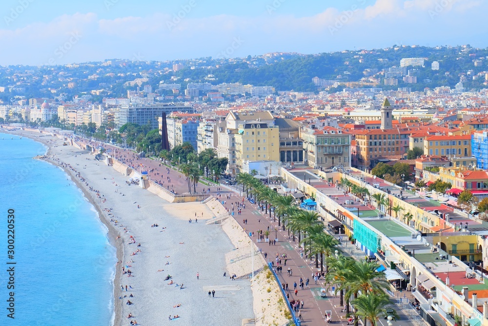 Fototapeta premium View to Promenade des Anglais in Nice, France