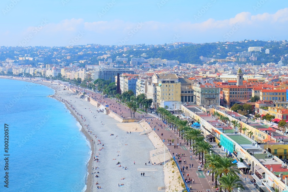 View to Promenade des Anglais in Nice, France