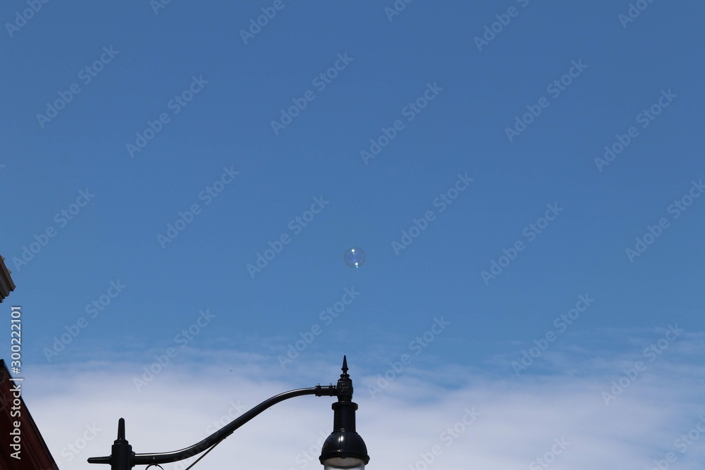 lamppost on blue sky
