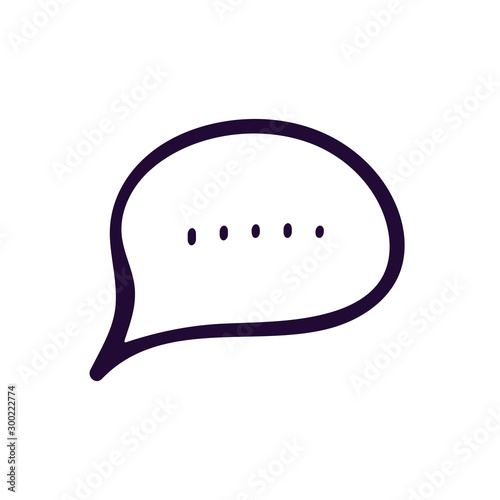 WebChat outline icon. Dialog text on white background