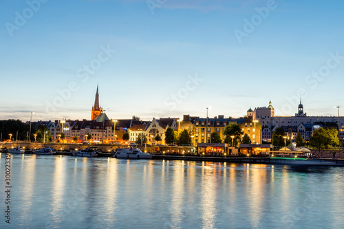View of Szczecin and the Oder River by the sea. © Adga