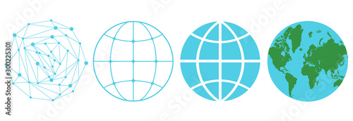Vector set icons of a globe