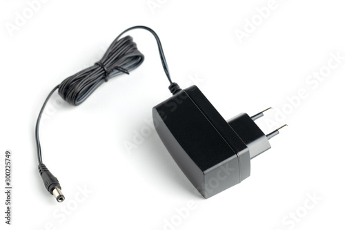 dc power adapter on a white background.