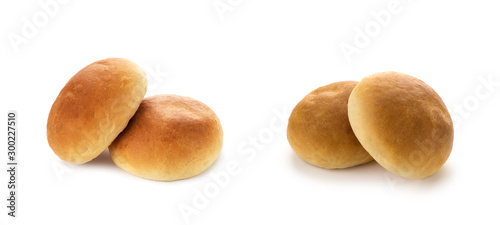 bread rolls on white background