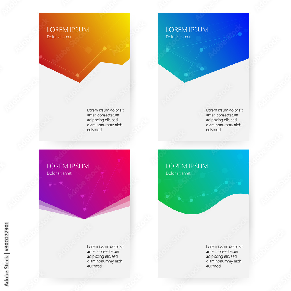 Fototapeta premium Cover report colorful geometric shapes info-graphic design background