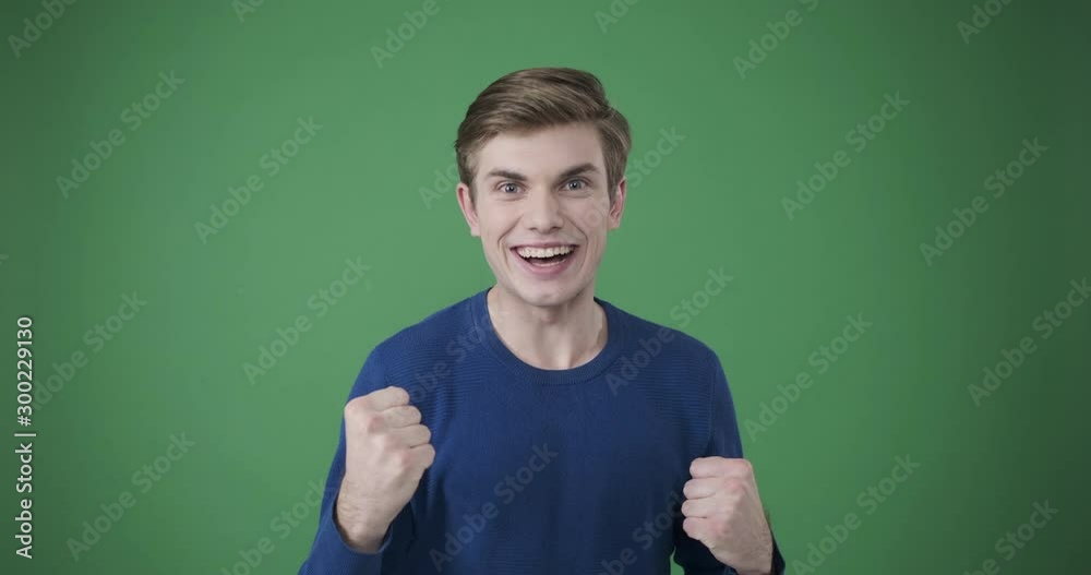 Excited young man coming up with a brilliant solution to problem Excited young man coming up with a brilliant solution to problem