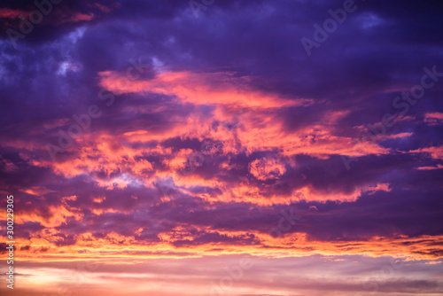 Wallpaper Mural sunset sky with orange clouds Torontodigital.ca