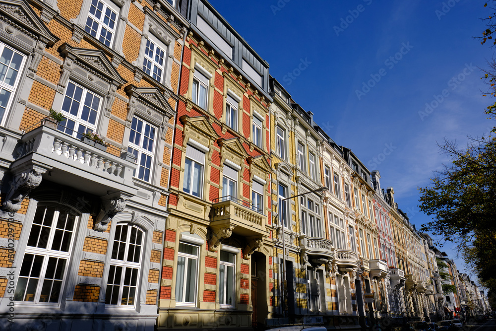 City villa facades in the style of the german Neorenaissance or Neoclassicism. These buildings have been constructed during the so called 