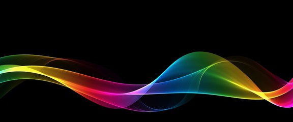 Fototapete Fraktale Wellen Regenbogen Lichtwelle futuristischer Hintergrund  © gojalia