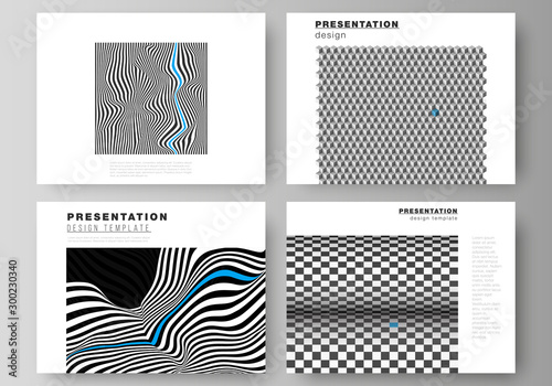 The minimalistic abstract vector illustration of the editable layout of the presentation slides design business templates. Abstract big data visualization concept backgrounds with lines and cubes.