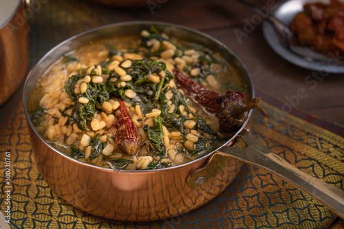 Vegan spinach and lentil curry photo